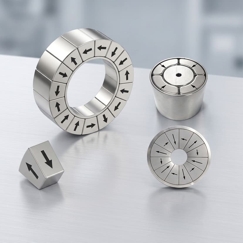Curved Halbach magnetic coupling assembly