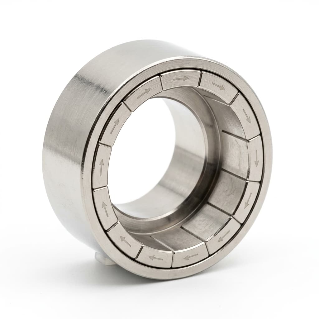 Dipole Halbach cylinder magnet assembly with segmented NdFeB ring