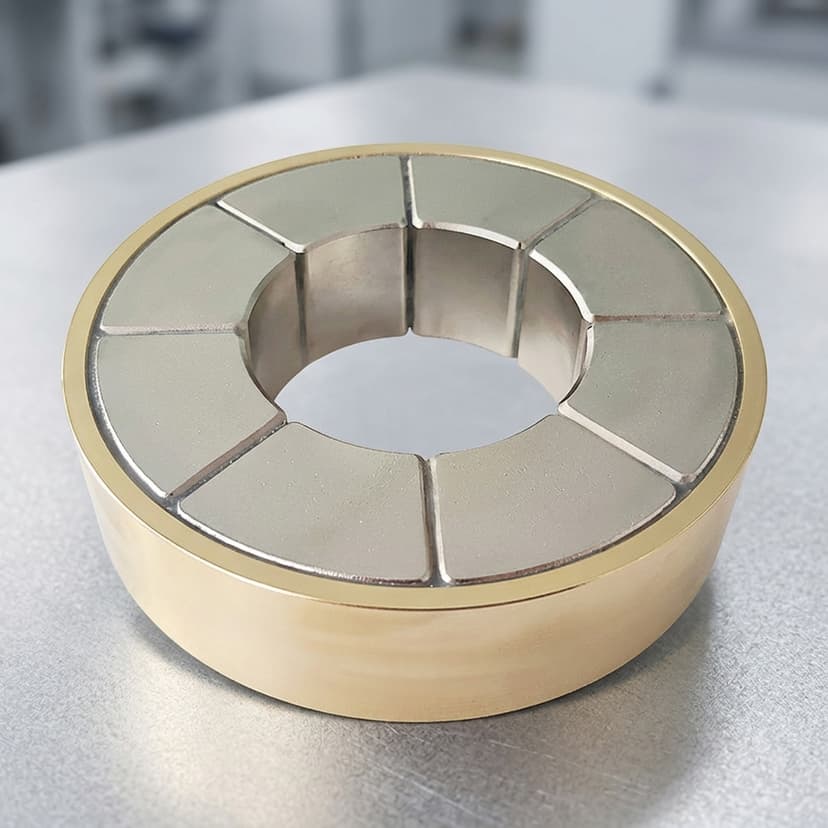 Halbach magnetic bearing for flywheel support