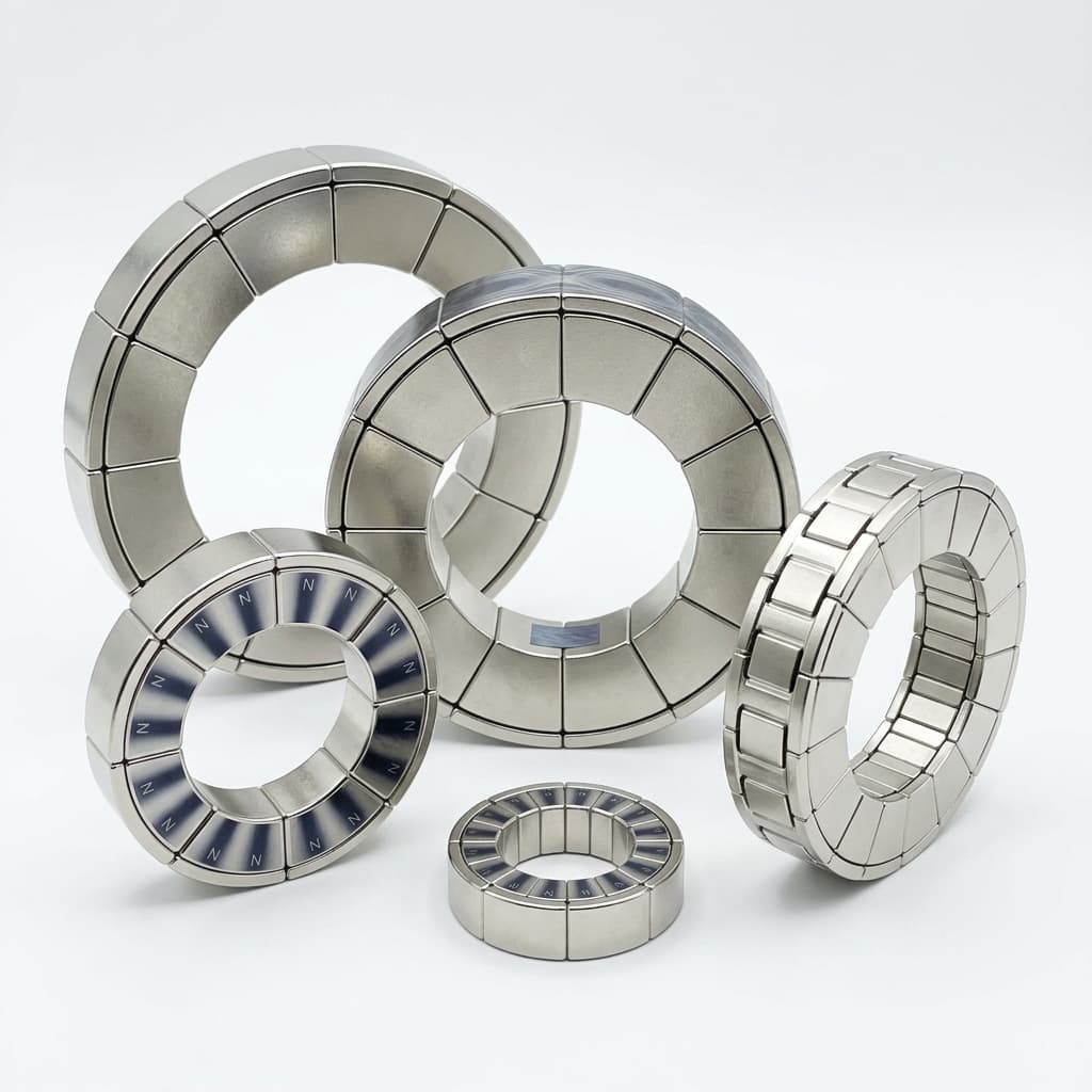 Multipole Halbach ring magnets in various sizes from miniature to large-bore
